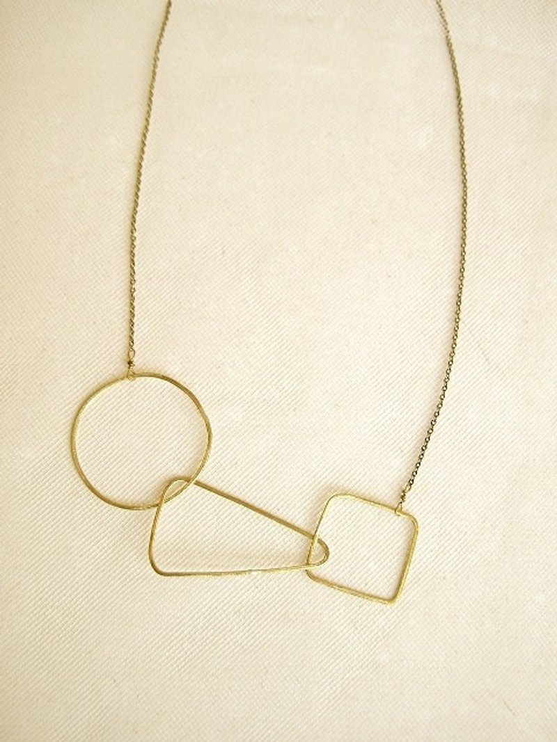 Round / triangular / square necklace - 项链 - 其他金属 金色