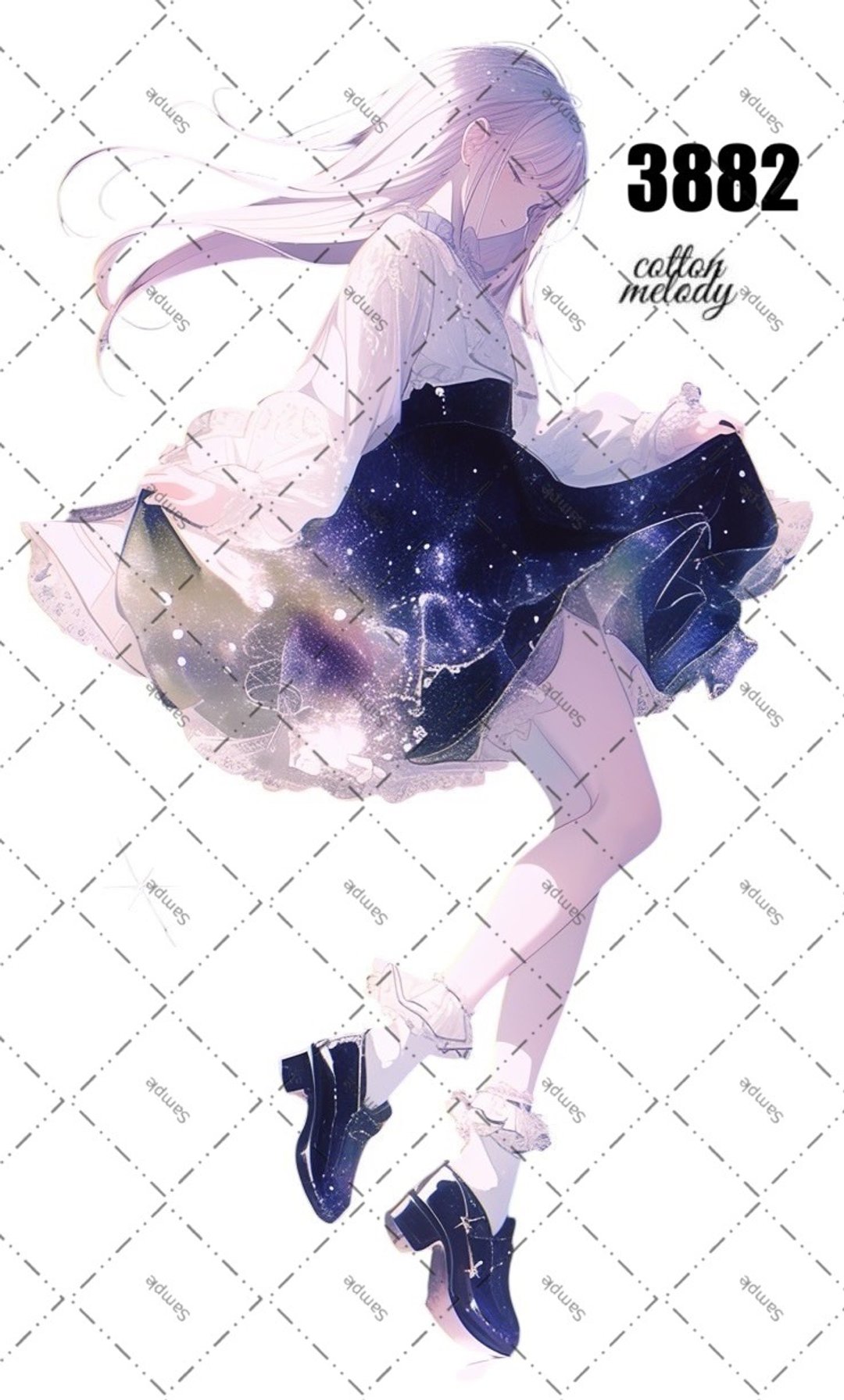 original sticker no.3882 人物贴纸 原创贴纸 原创人物贴纸 装饰贴纸 cotton melody - 贴纸 - 纸 
