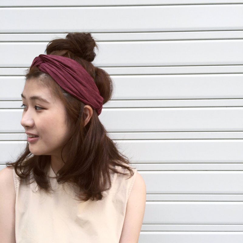 桑染 松紧宽版/手工发带 - 发饰 - 纸 红色