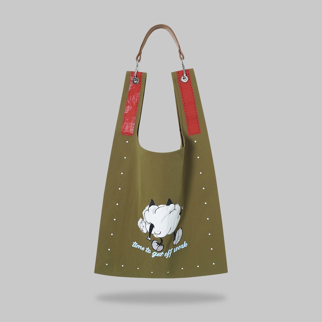 Off‑Duty Puff Toby Bag | 配可拆真皮肩带 - 侧背包/斜挎包 - 尼龙 卡其色