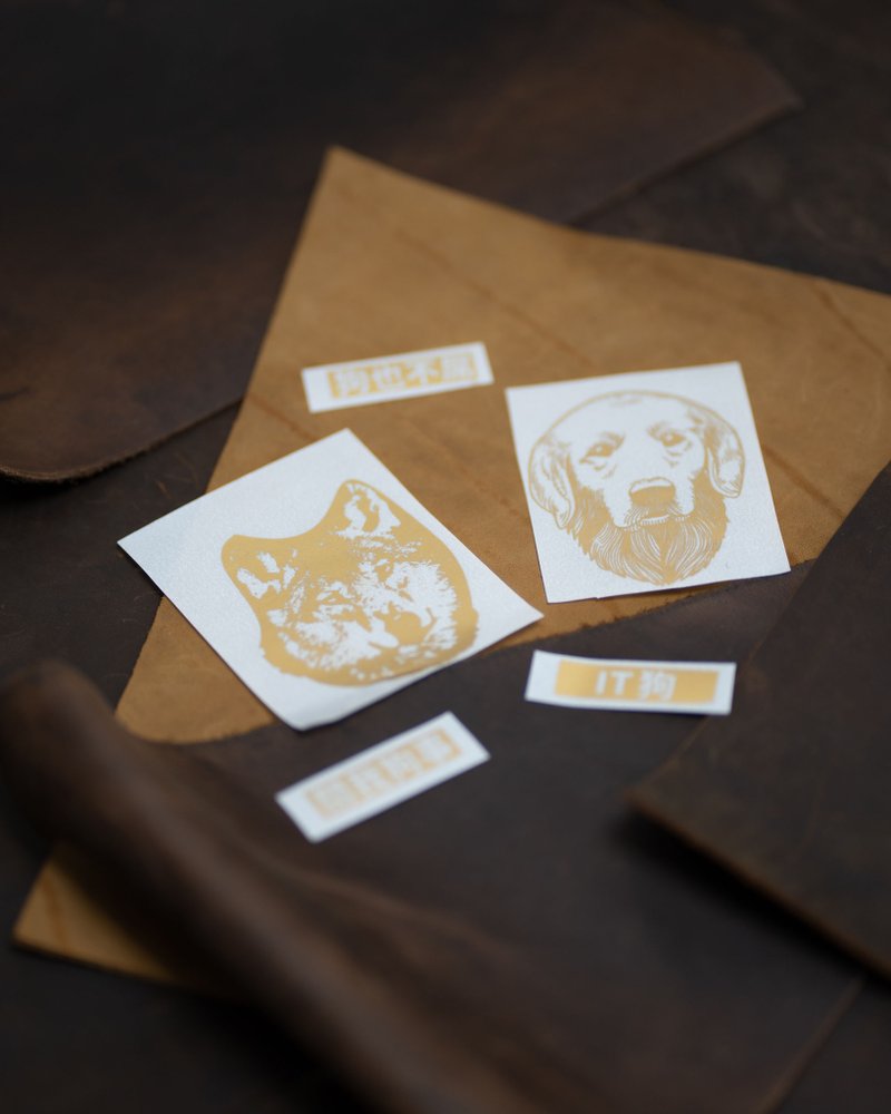 狗系列 箔色转印贴 - 贴纸 - 塑料 金色