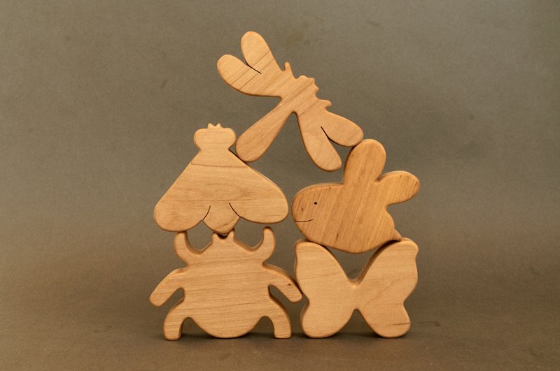 wooden insects, wooden animals toys, birthday gift baby - 玩具/玩偶 - 木头 
