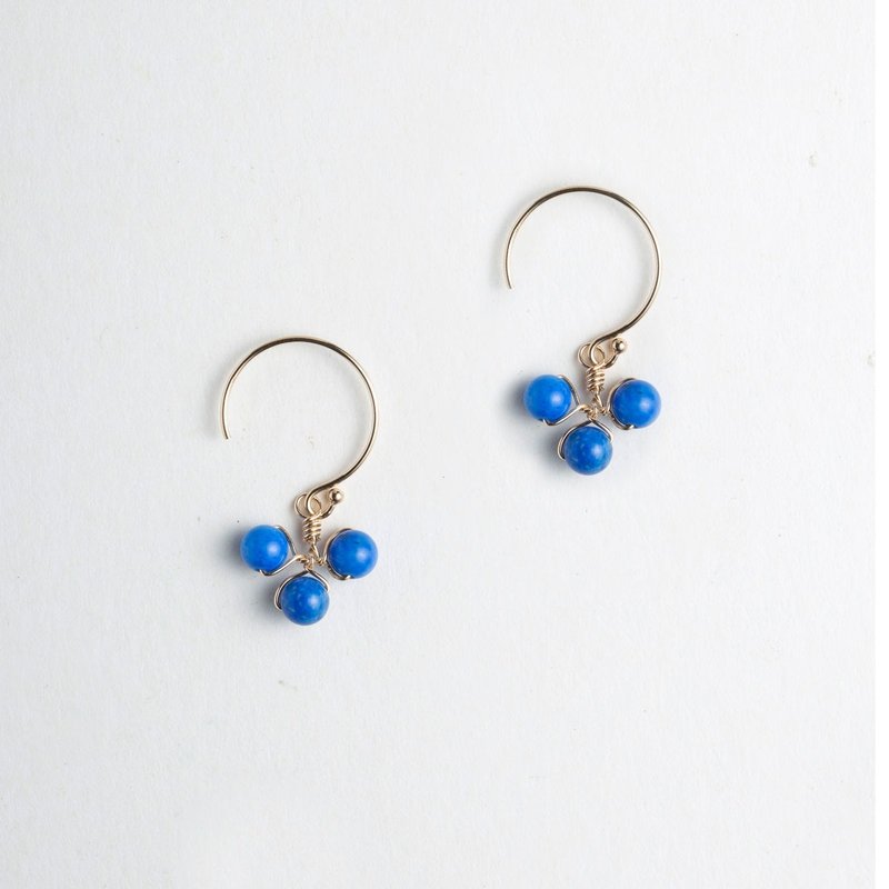 敲敲。我的幸运耳环 Good Luck - 耳环/耳夹 - 宝石 蓝色