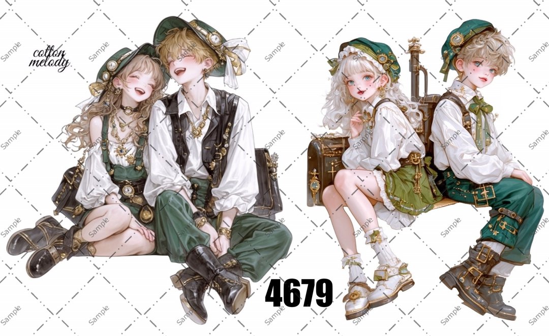 original sticker no.4679 人物贴纸 原创贴纸 原创人物贴纸 装饰贴纸 cotton melody - 贴纸 - 纸 