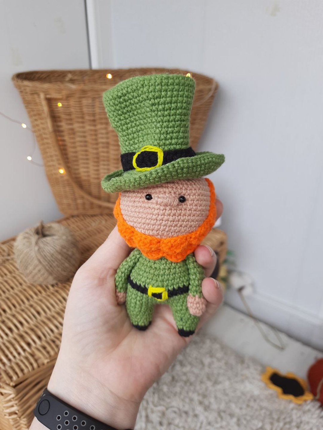 Crochet Patrick Doll Stuffed Toys Soft Handmade Gift. Miniature Leprechaun doll - 玩具/玩偶 - 棉 灰色