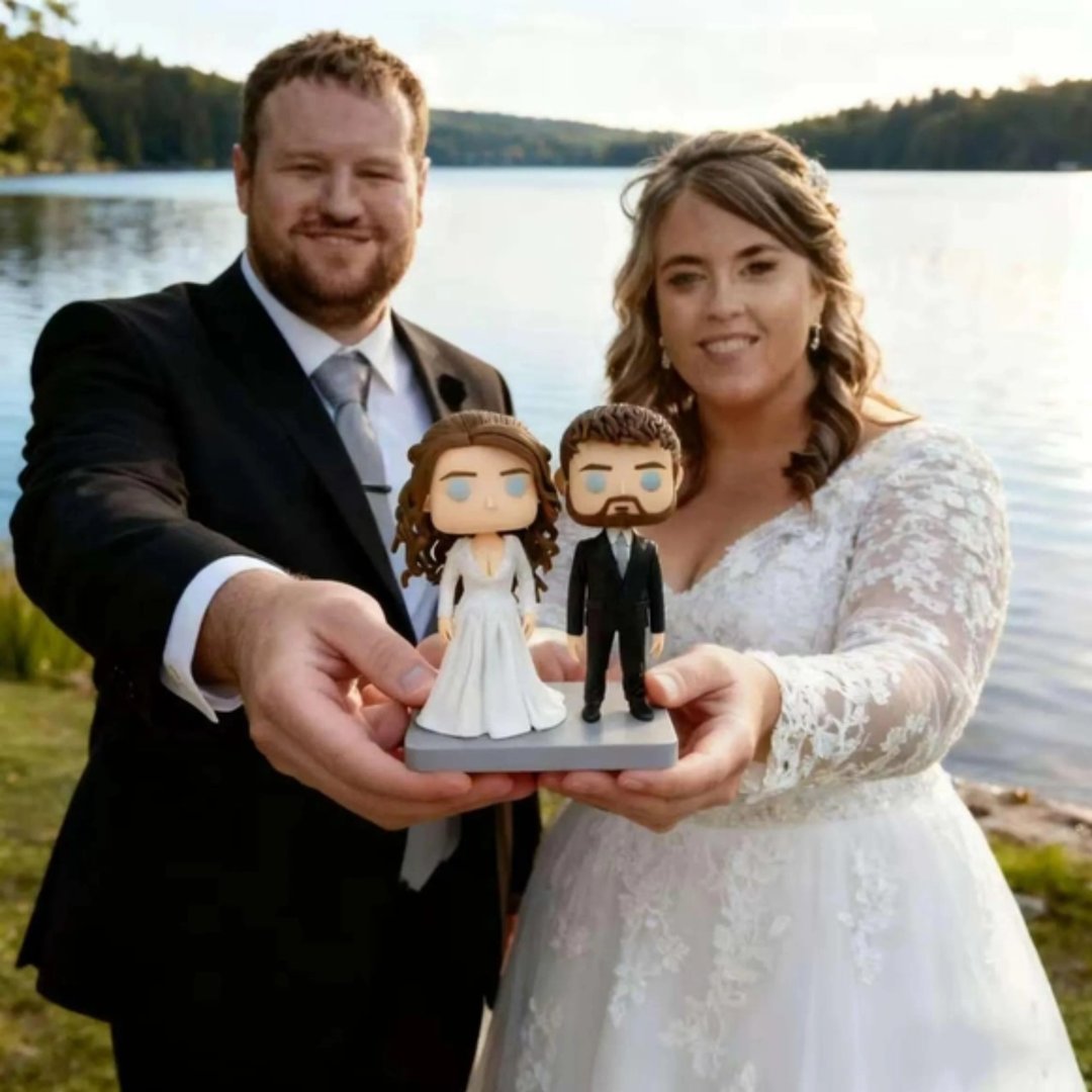 照片客制化情侣Funko Pop公仔 订制新郎新娘人像模型 婚礼新婚 - 玩偶/公仔 - 粘土 多色