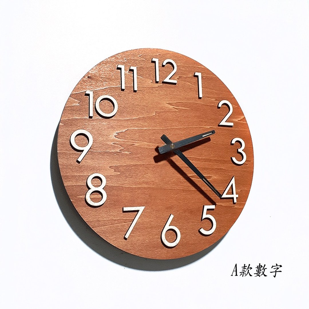 手工木作创意时钟 简简单单 - 数字圆 - 时钟/闹钟 - 木头 咖啡色