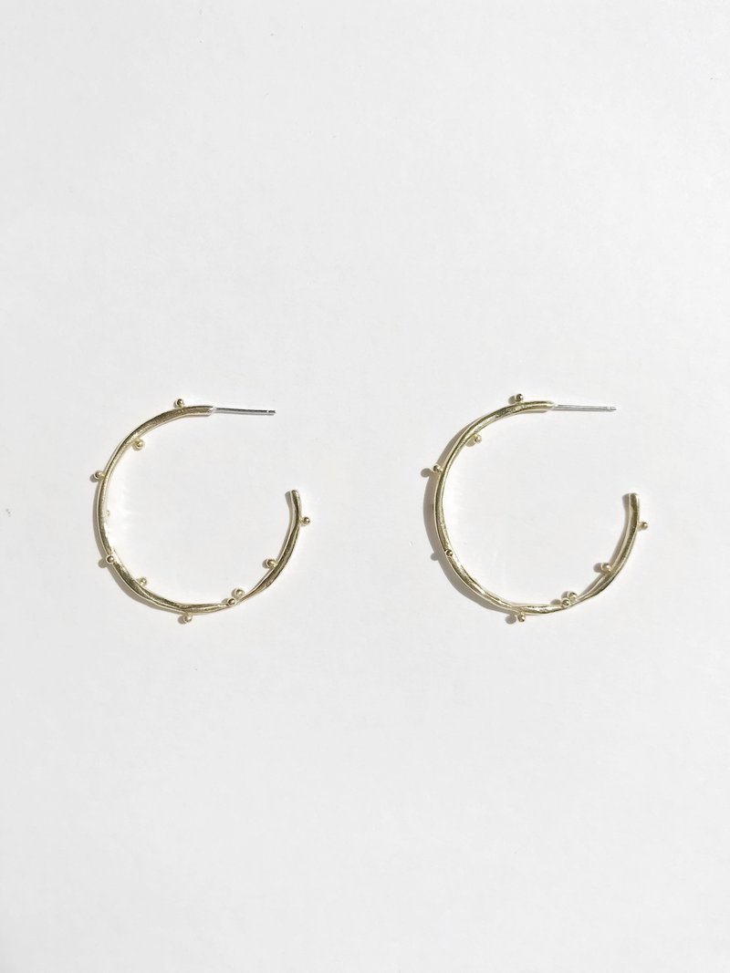 Bubble Hoop Earring-L 泡泡单圈耳环(大) - 耳环/耳夹 - 纯银 银色