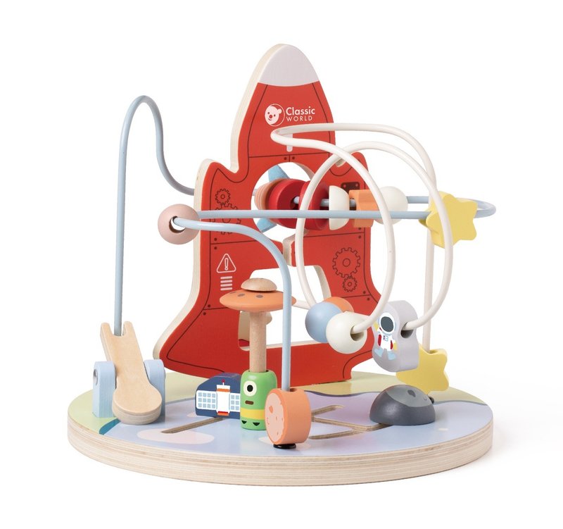 启蒙太空轨道拨珠-火箭造型玩具 - 玩具/玩偶 - 木头 红色