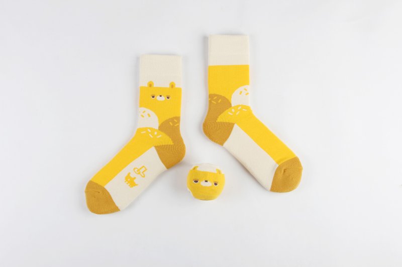 懒懒偷吃冰淇淋袜-Ball Socks x 小黄间 - 袜子 - 其他材质 黄色