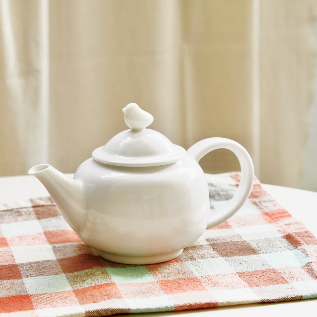 【白瓷茶具】小鸭盖钮-英式红茶壶 - 茶具/茶杯 - 瓷 白色