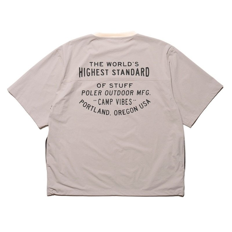日本限定 POLER STRETCH RIP NYLON BAGGY 尼龙休闲上衣 / 浅灰 - 男装上衣/T 恤 - 棉．麻 灰色