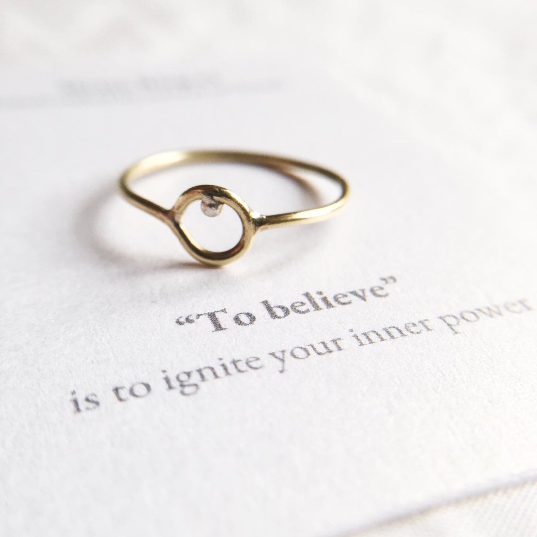 【To believe】 符号 黄铜戒指 // Motto ring with meaning - 戒指 - 铜/黄铜 金色