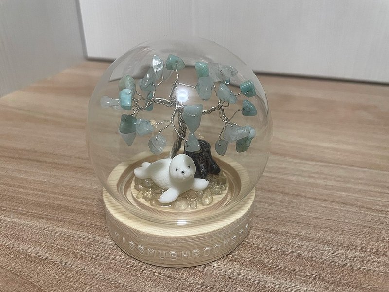 海狮款订制 | 水晶树系列微景观水晶球 | 可爱 | 居家摆饰 - 摆饰 - 水晶 绿色