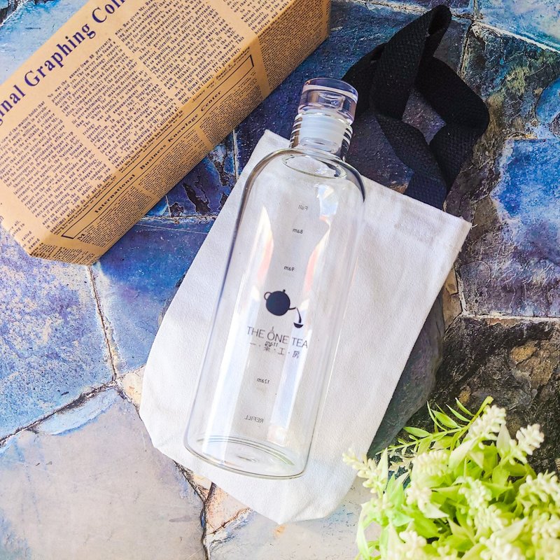 随身玻璃瓶 耐热强化玻璃700ml(含手提棉袋) 冷泡热泡瓶 - 水瓶/水壶 - 玻璃 透明