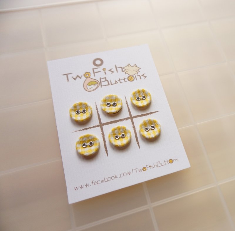 黄格子布钮扣 - 其他 - 其他材质 黄色