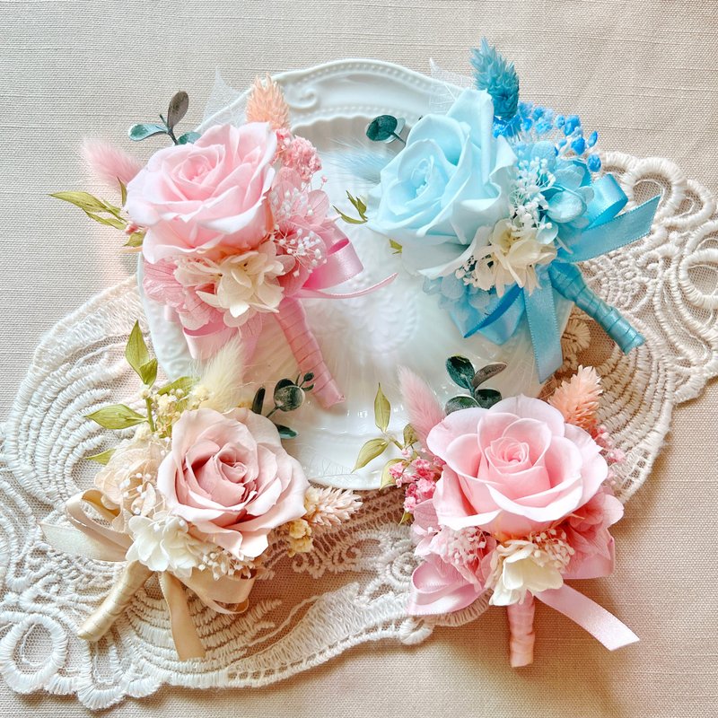 婚礼/胸花/永生花/主婚人/新郎/伴郎/伴娘/婚礼花礼 - 干燥花/捧花 - 植物．花 多色