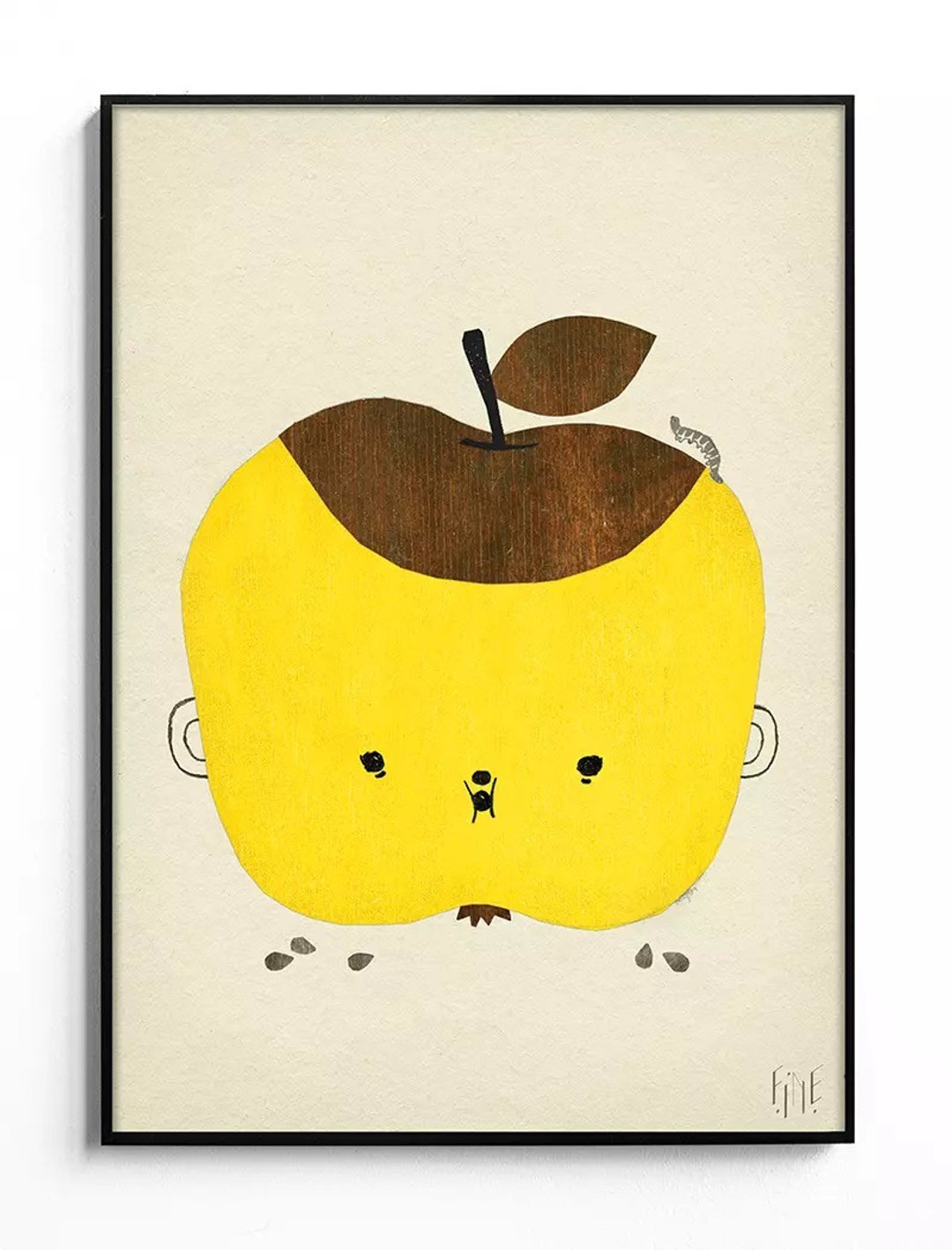 Elisabeth Dunker - 瑞典艺术家设计海报 APPLE PAPPLE POSTER - 海报/装饰画/版画 - 纸 黄色