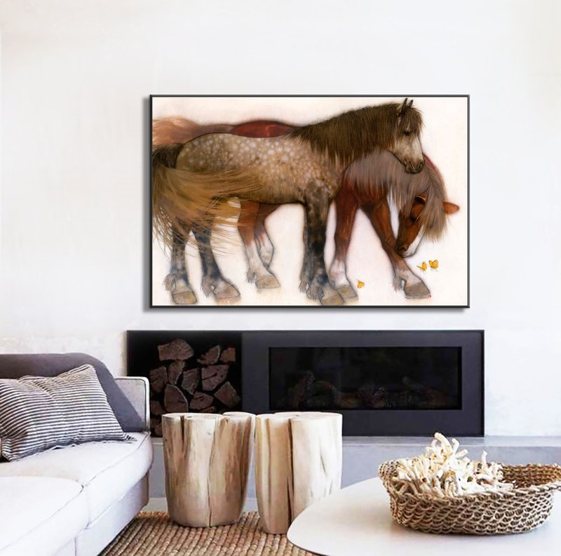 生肖之马/艺术装饰画/乔迁新家送礼/限量授权艺术家/Sun Lin - 海报/装饰画/版画 - 其他材质 咖啡色