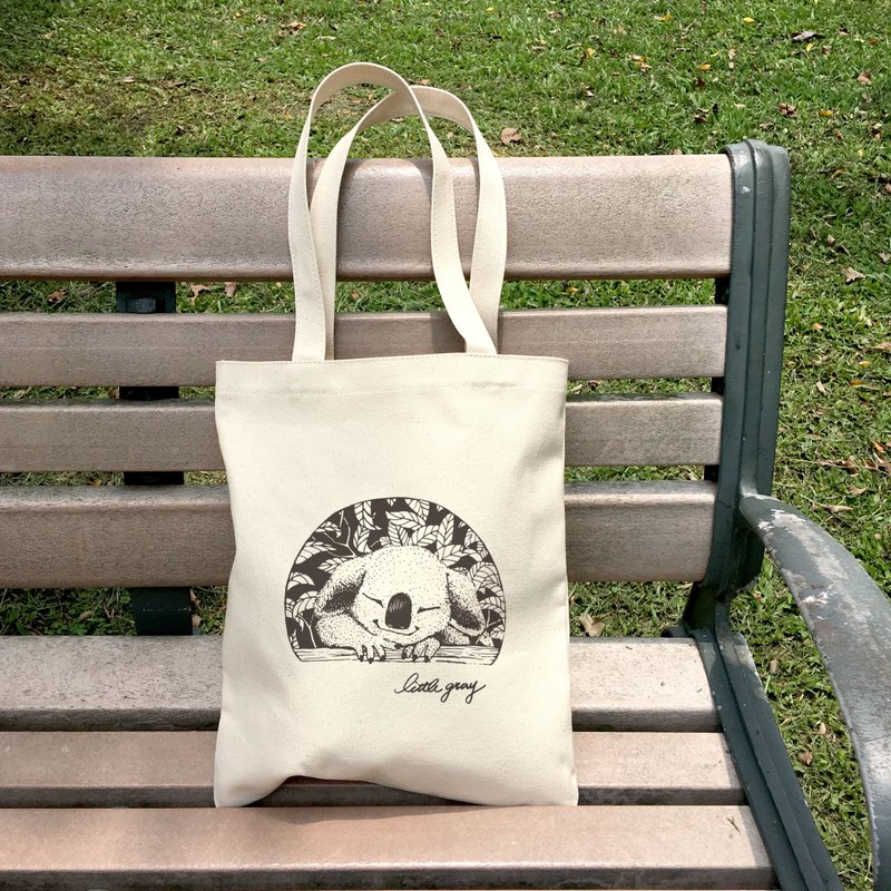 无尾熊 直式喷墨帆布袋 - 手提包/手提袋 - 棉．麻 灰色
