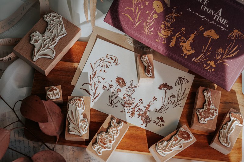 榉木印章套组-很久很久以前...(8入) - 印章/印台 - 木头 