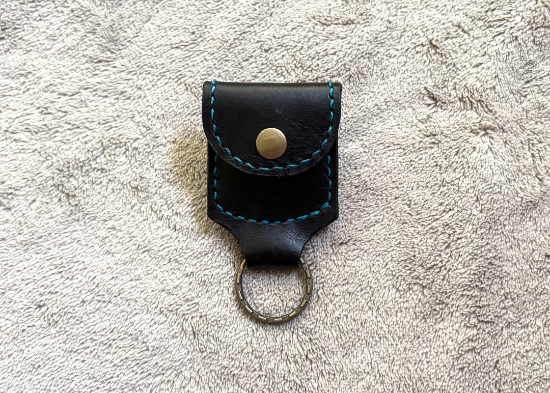POPO│迷你黑│皮革钥匙包 leather - 钥匙链/钥匙包 - 真皮 黑色