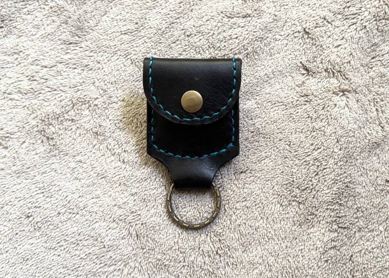 POPO│迷你黑│皮革钥匙包 leather - 钥匙链/钥匙包 - 真皮 黑色