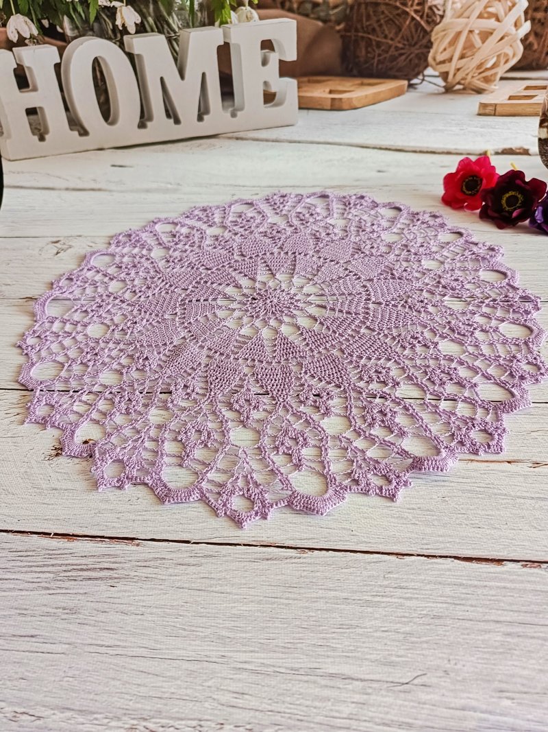 壁纸桌中央装饰品，复古风格壁纸，蕾丝手工家居装饰 - 其他 - 棉．麻 紫色
