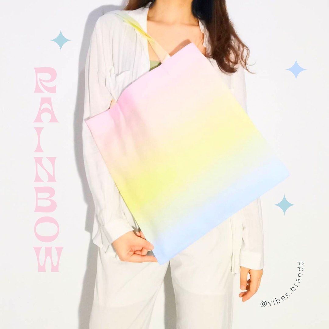 Vibes.brandd Totebag - Rainbow - 手提包/手提袋 - 其他材质 多色