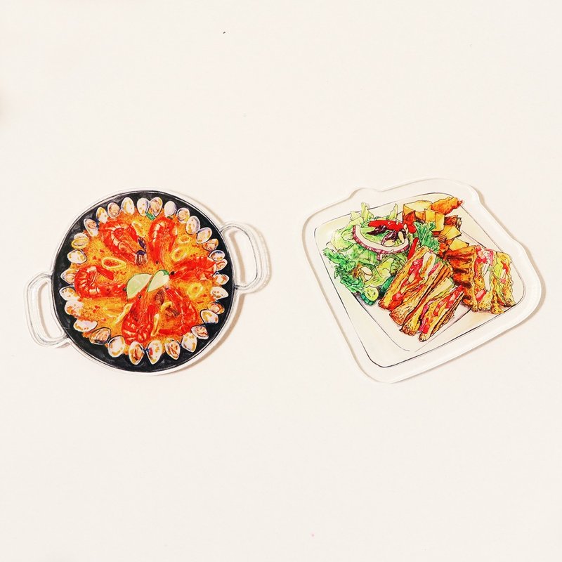【异国美食系列】手绘美食压克力磁铁/冰箱贴/强力磁铁 - 冰箱贴/磁贴 - 塑料 橘色