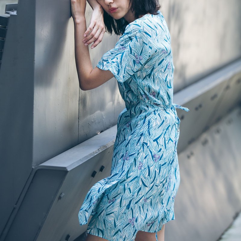 交叉绑带洋装 - 海岛风情 - 洋装/连衣裙 - 棉．麻 多色