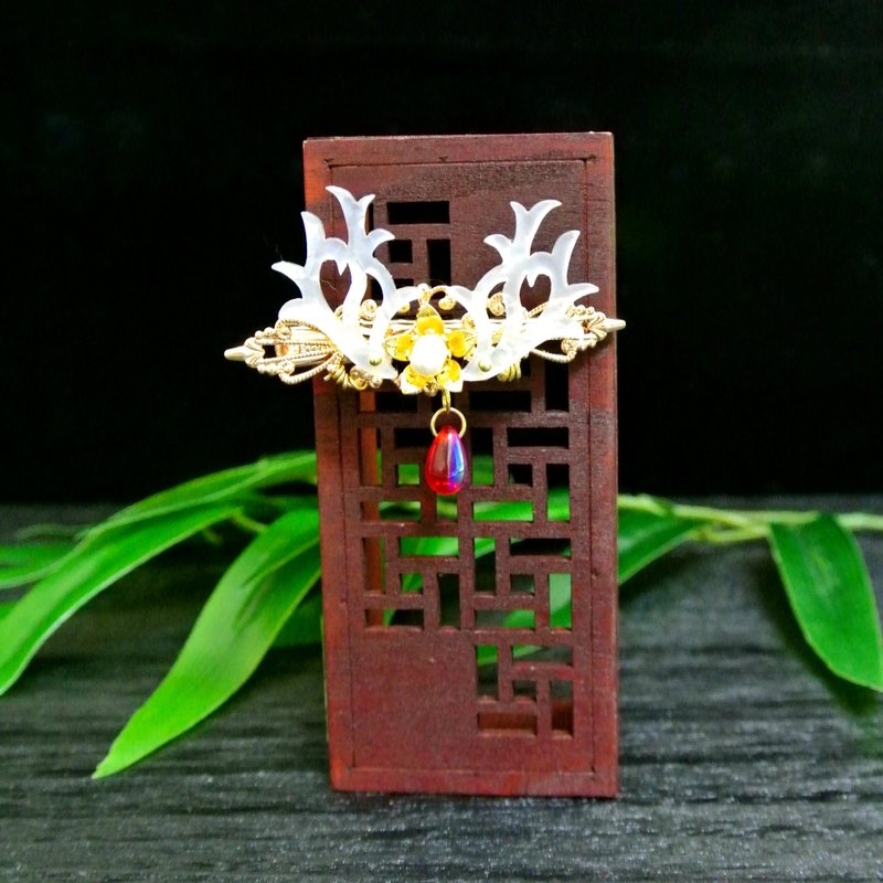 梦鹿发夹/弹簧夹 - 发饰 - 铜/黄铜 白色