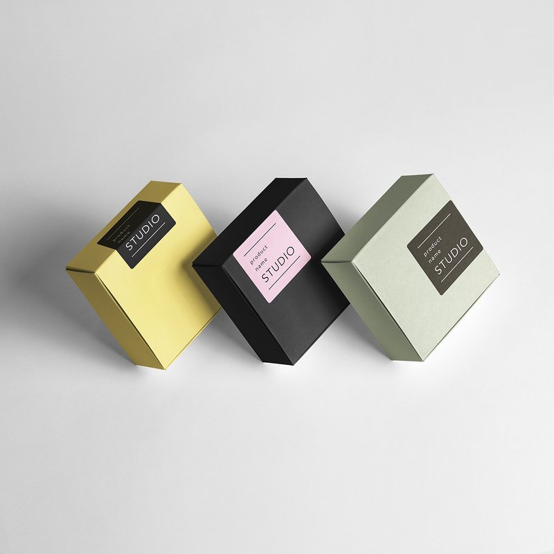 | 套版品牌方形贴纸 | 3尺寸 8色 可替换品牌logo - 贴纸 - 纸 多色