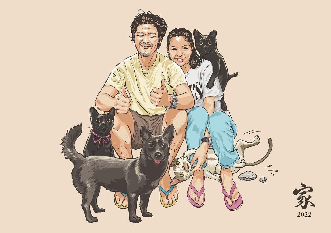 母亲节 全家福 定制化礼物 似颜绘 人像画 电子档 先联络设计 - 电子手绘真人画像/绘画/插画 - 其他材质 