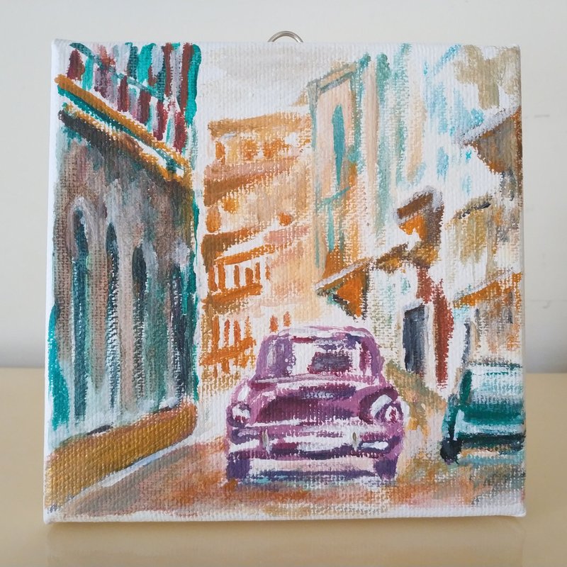 巴黎老城小巷/原创油画/独一无二 - 墙贴/壁贴 - 棉．麻 