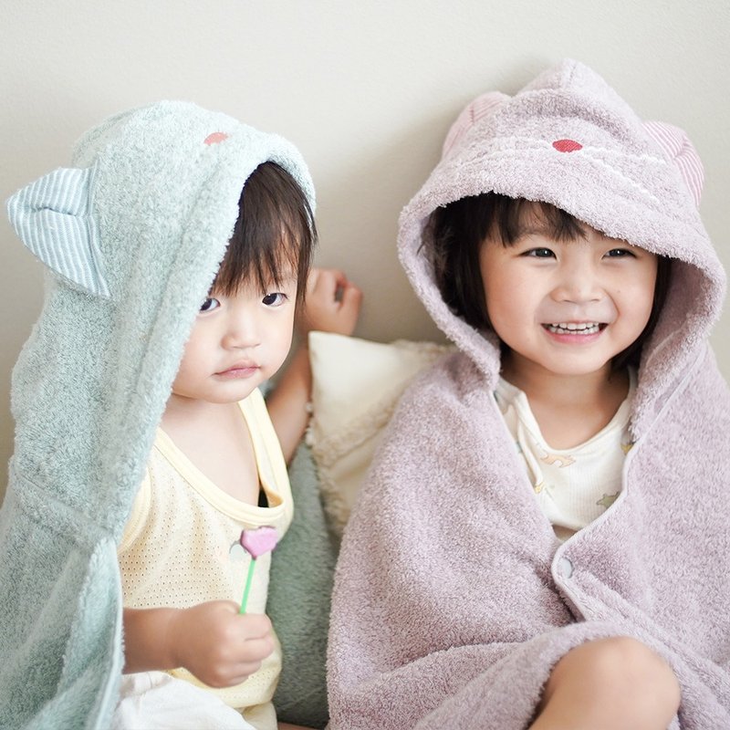 【kontex】今治纯棉Q萌猫耳连帽浴巾 - 其他 - 棉．麻 多色