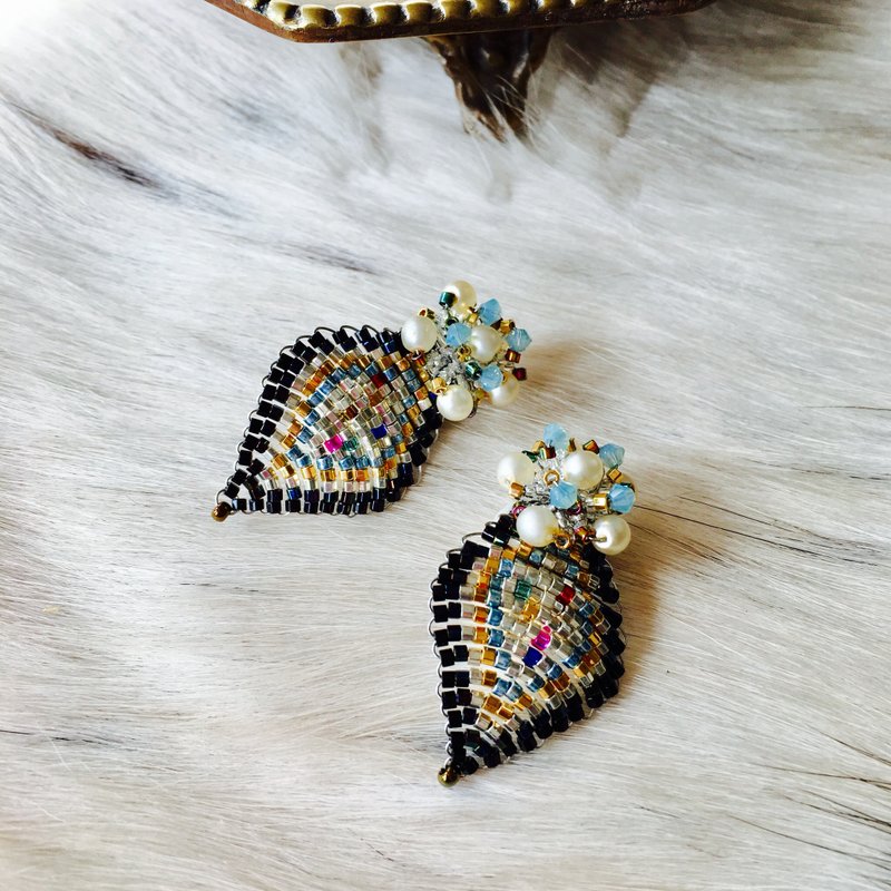 Leaf bijou Clip-On - 耳环/耳夹 - 石头 多色