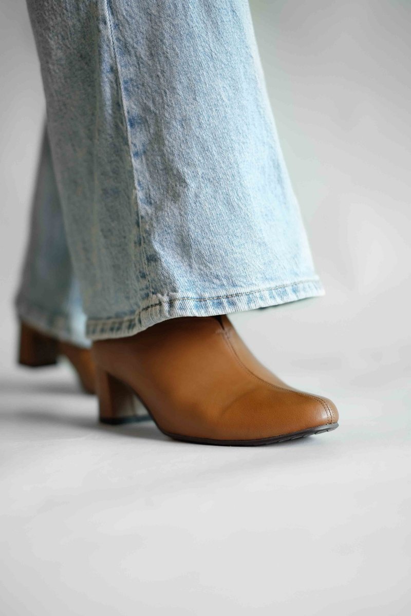 Ńeat ankle 靴 Brown(大地棕) | WL - 女款短靴 - 真皮 咖啡色