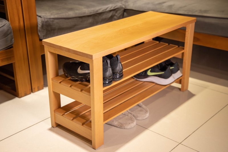 【新品】【非木不可】实木穿鞋椅 - 椅子/沙发 - 木头 咖啡色