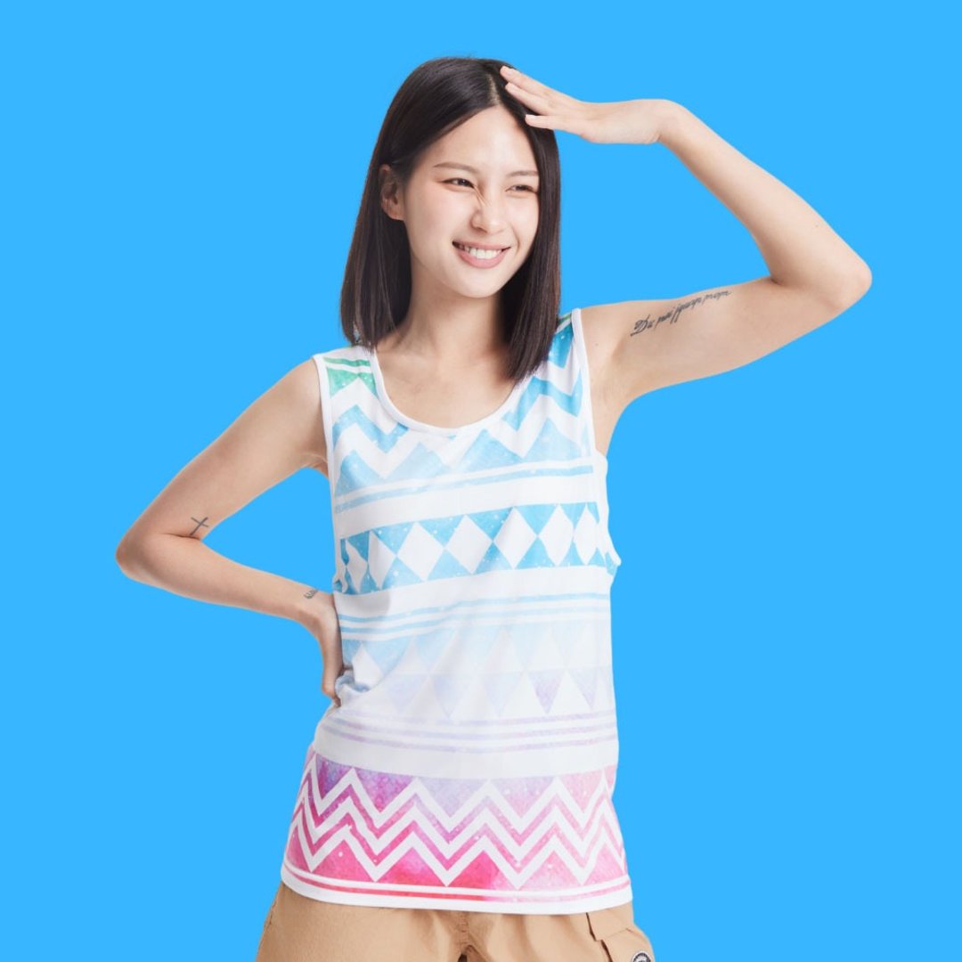 【图腾系列】 海洋星空凉感背心(男女适用) - 男装背心 - 聚酯纤维 白色