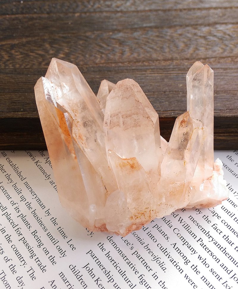 Crystal 马达加斯加产地 粉皮 白水晶晶簇 天然矿石 原矿 - 摆饰 - 其他材质 