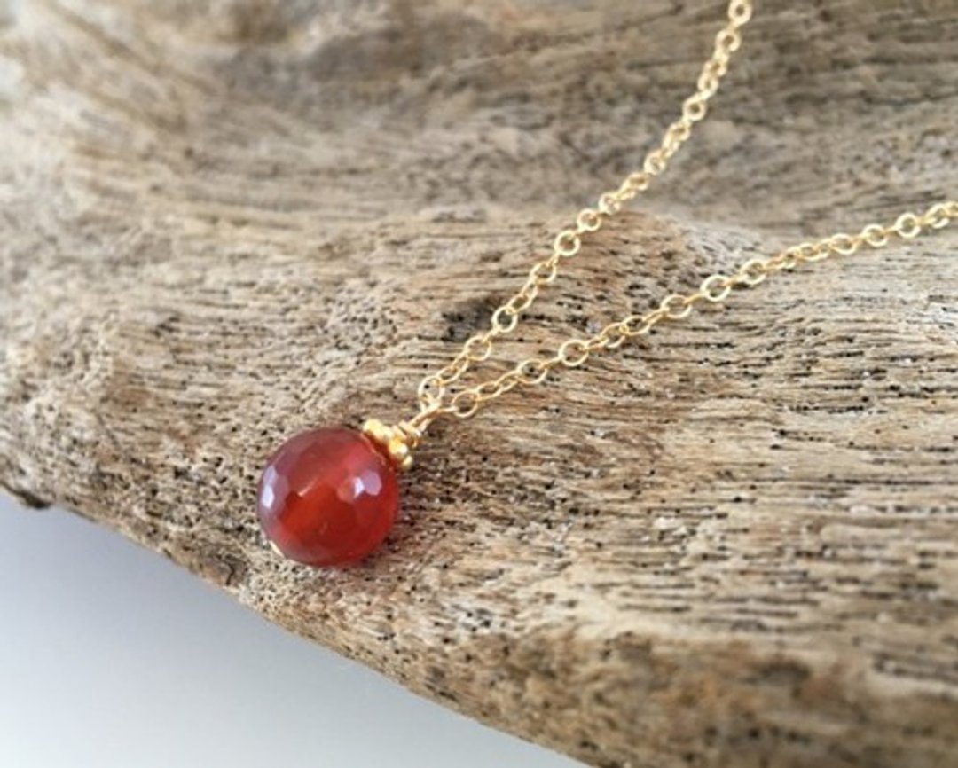 Sun Jewelry 太陽 Carnelian K K14 GF Pendant - 项链 - 宝石 