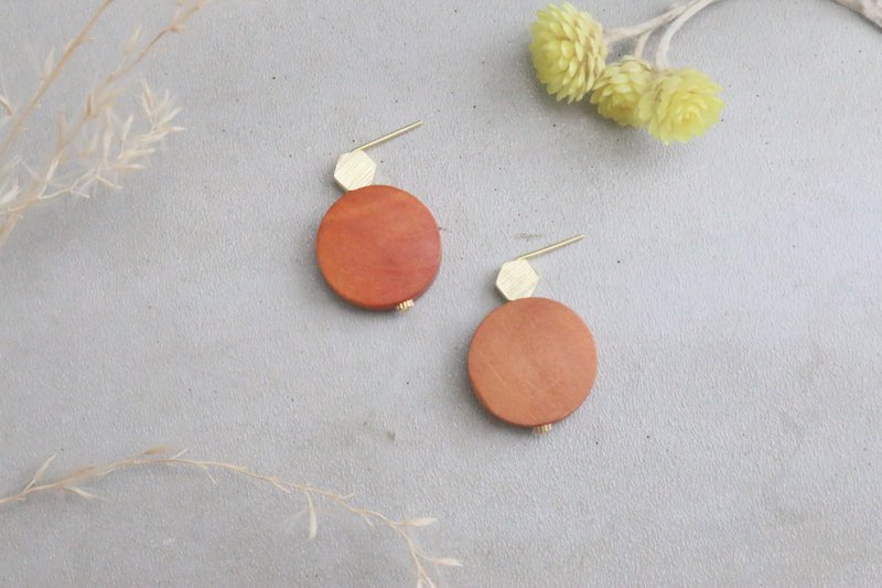 黄铜 耳环 1039相遇 - 耳环/耳夹 - 其他金属 咖啡色