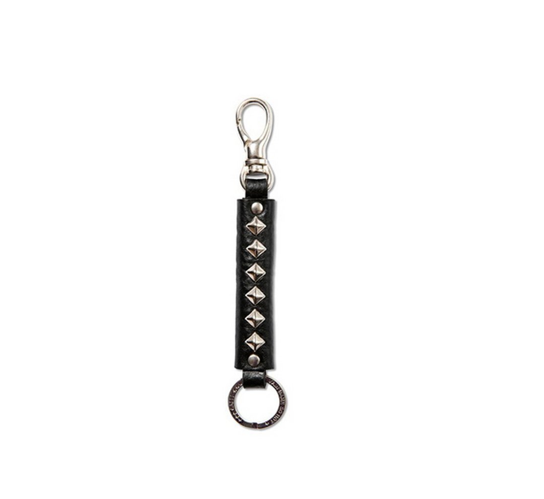 Calee Studs Leather Key Ring铆钉皮革钥匙圈(A款) - 钥匙链/钥匙包 - 其他材质 黑色