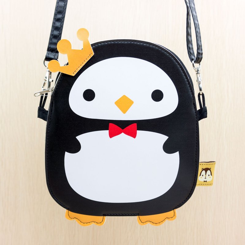 可爱小企鹅仔 Kily 人造皮革肩包 - G010SQB - 侧背包/斜挎包 - 聚酯纤维 黑色