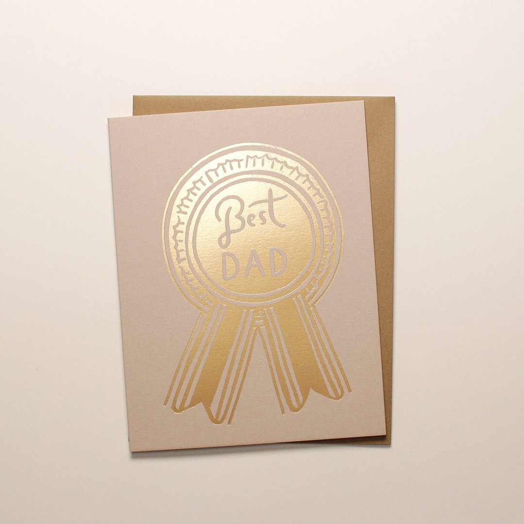 给爸爸的“Best Dad”祝福卡 - 卡片/明信片 - 纸 灰色