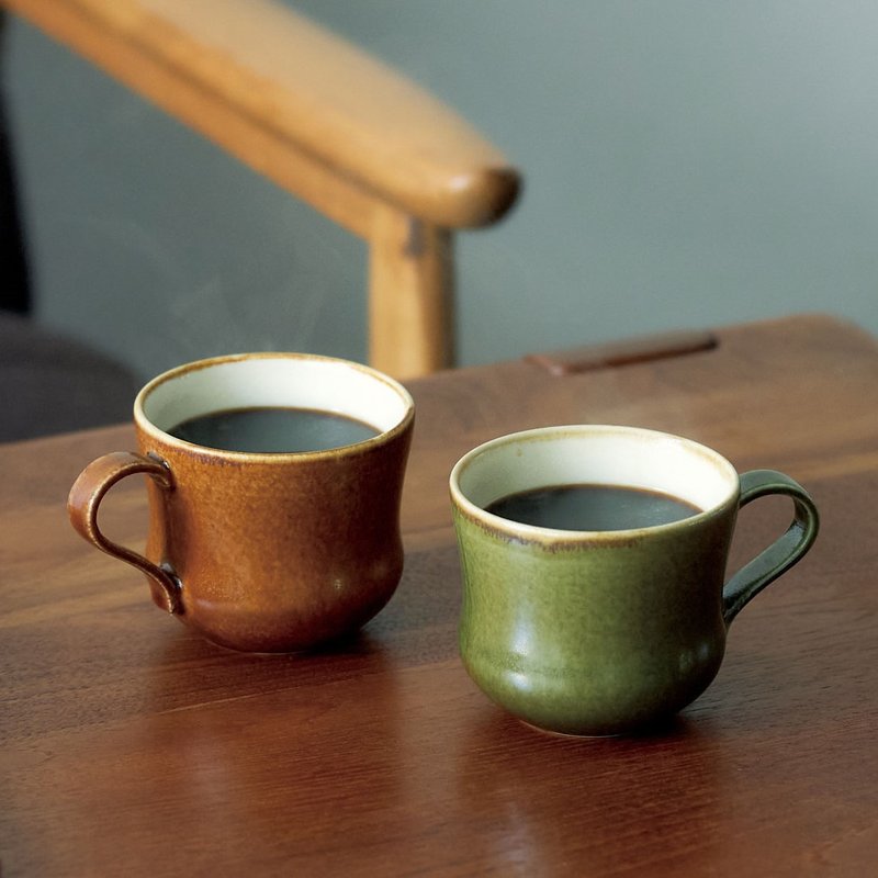 Mino ware Ajiwau Pair mug Coffee cup | Soup cup | Porcelain - 咖啡杯/马克杯 - 陶 咖啡色