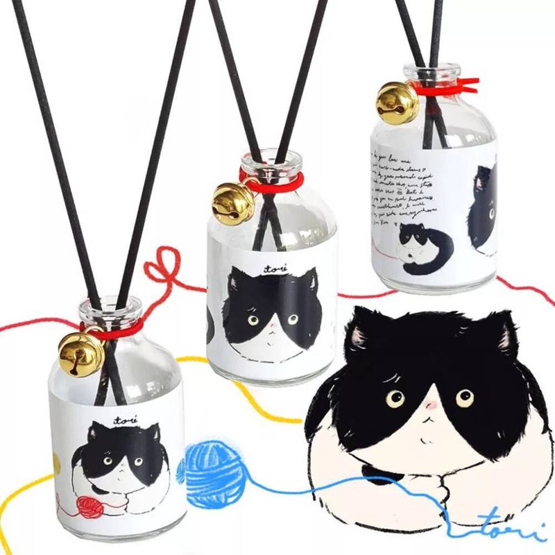 TORIAROMA Bell JUJU CAT SS Diffuser  Upgrade your room to be cute. - 香薰/精油/线香 - 玻璃 黑色