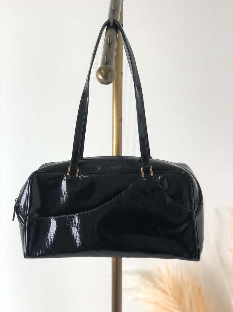【日本直送，名牌包装】Christian Dior Christian Dior Trotter 漆皮迷你波士顿单肩包黑4rr6sd - 侧背包/斜挎包 - 其他材质 黑色