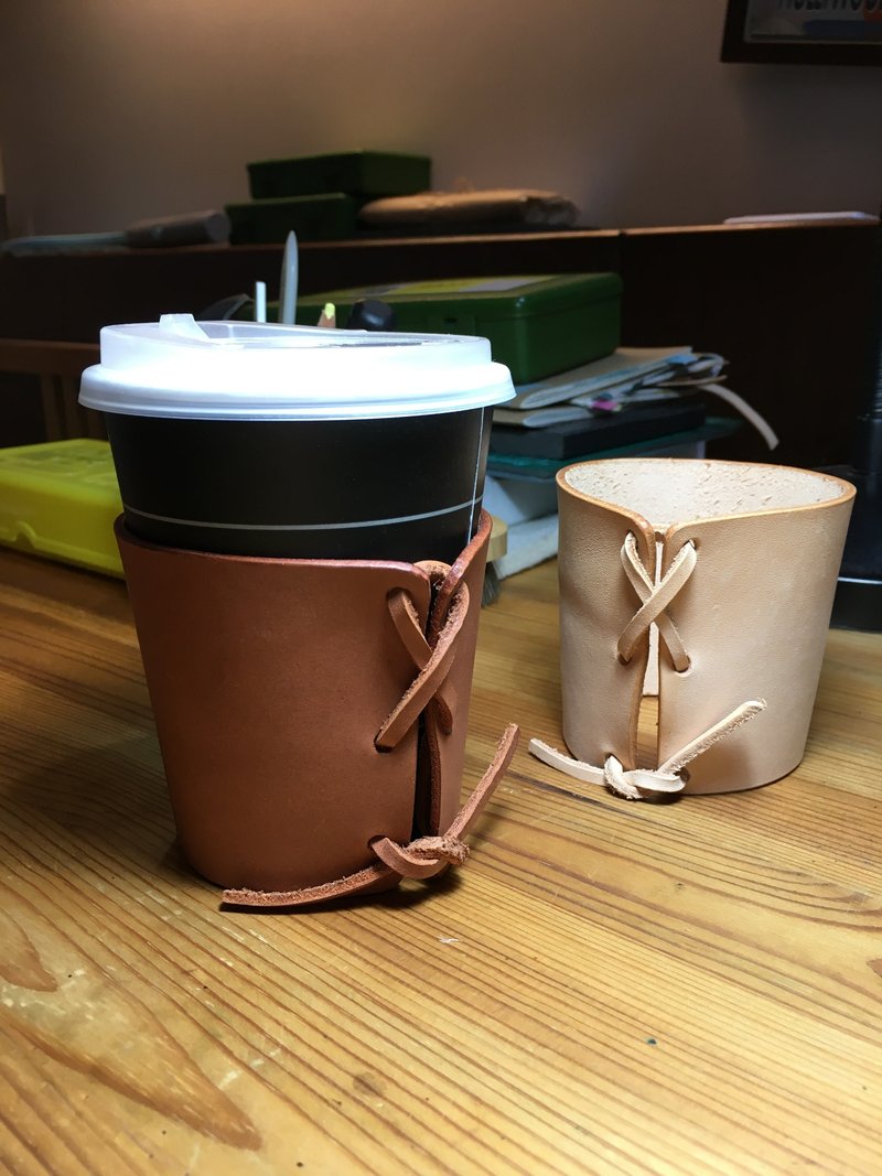 隔热杯套 Leather heat Insulation - 保温瓶/保温杯 - 真皮 咖啡色